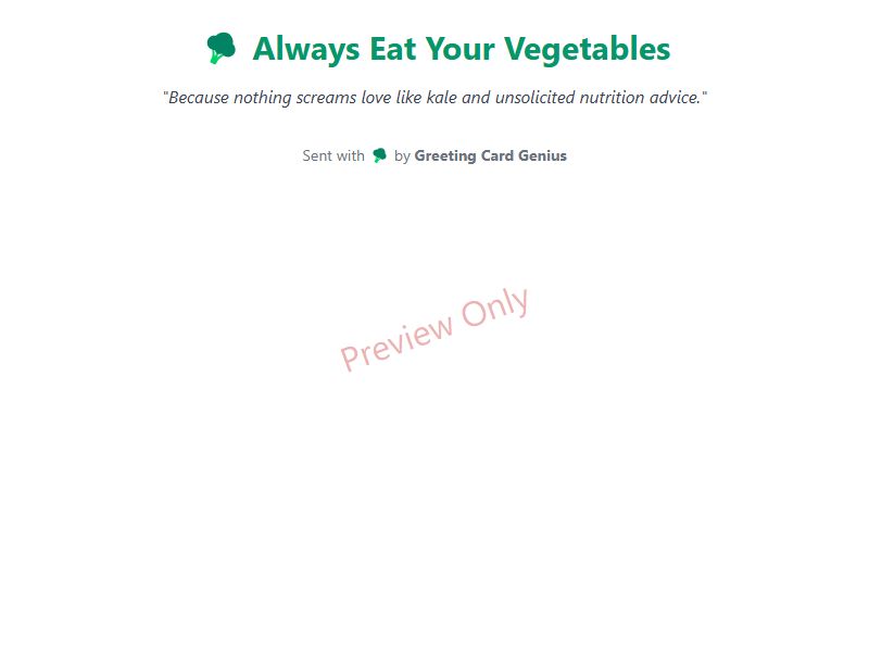 Always Eat Your Vegetables Card Preview
