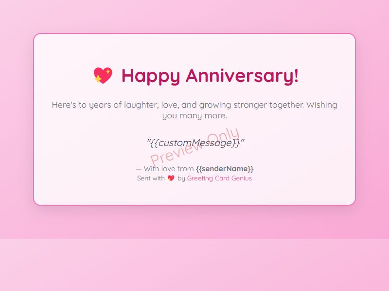Anniversary Card Preview