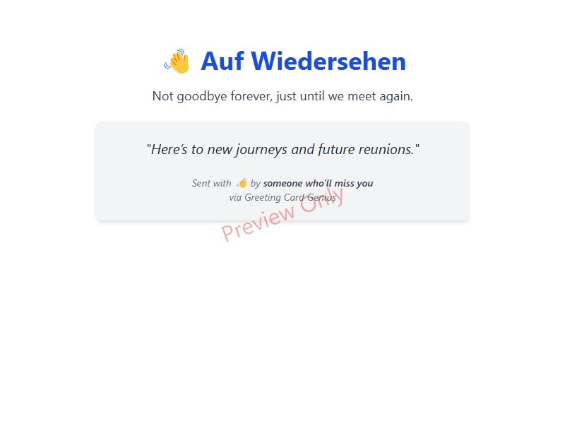 Auf Wiedersehen Card Preview