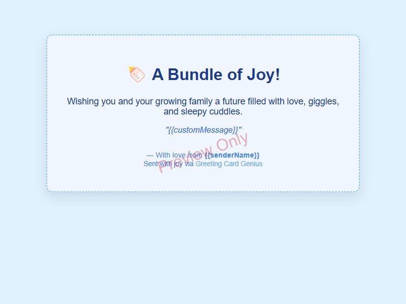 Baby Shower Card Preview