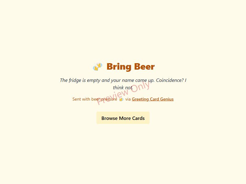 Bring Beer Card Preview