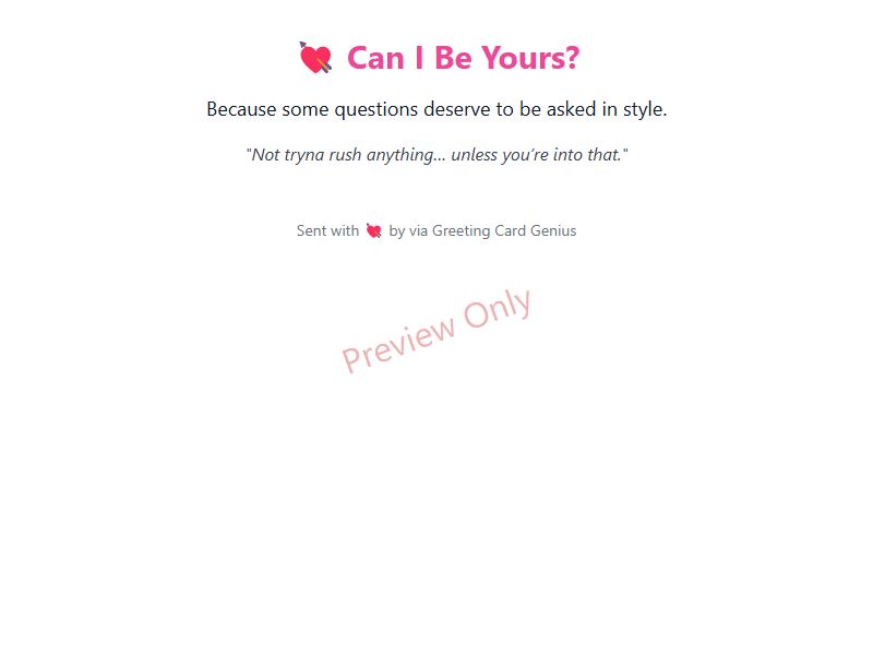 Can I Be Yours Card Preview