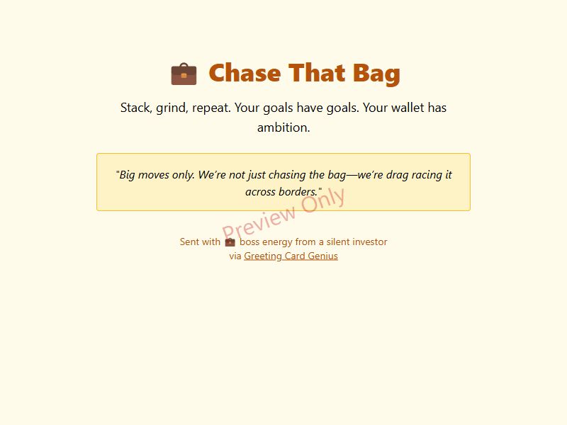 Chase That Bag Card Preview