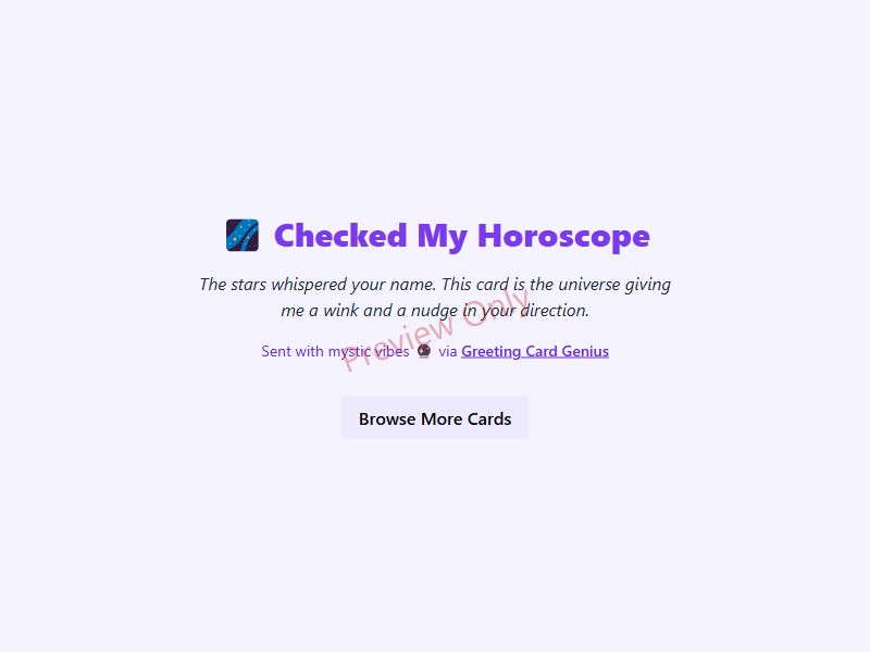 Checked My Horoscope Card Preview
