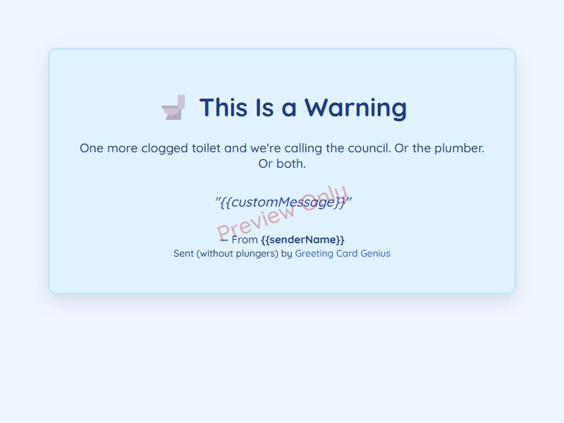 Don't Block the Toilet Preview