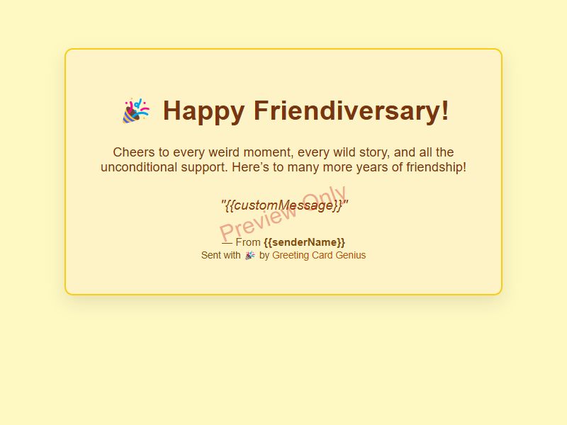 Friendiversary Card Preview