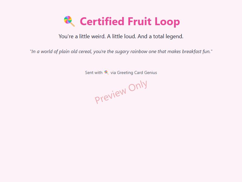 Fruit Loop Card Preview