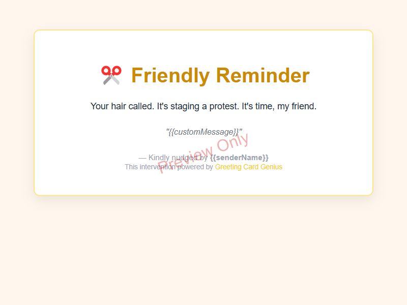 Get a Haircut Card Preview