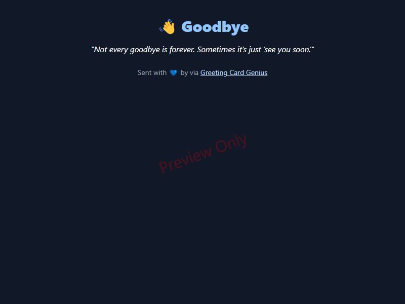 Goodbye Card Preview