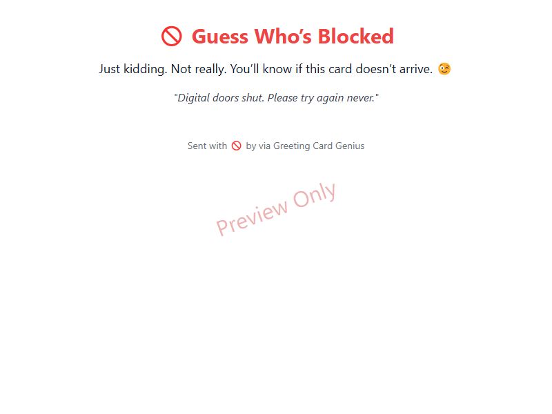 Guess Who’s Blocked Card Preview