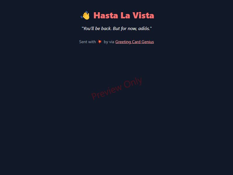 Hasta La Vista Card Preview