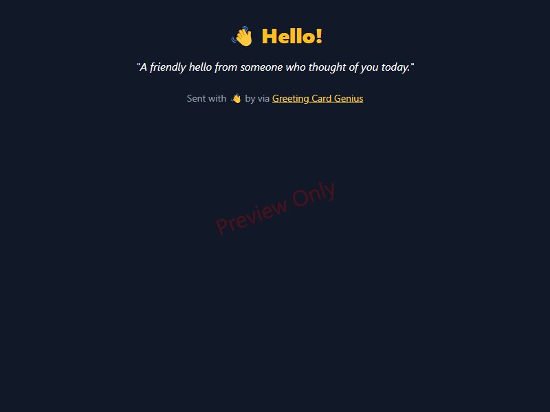Hello Card Preview
