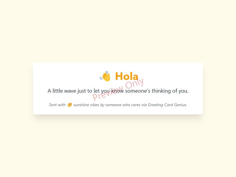 Hola Card Preview