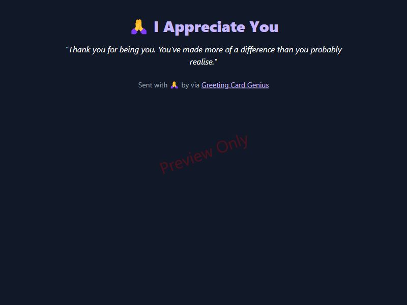 I Appreciate You Card