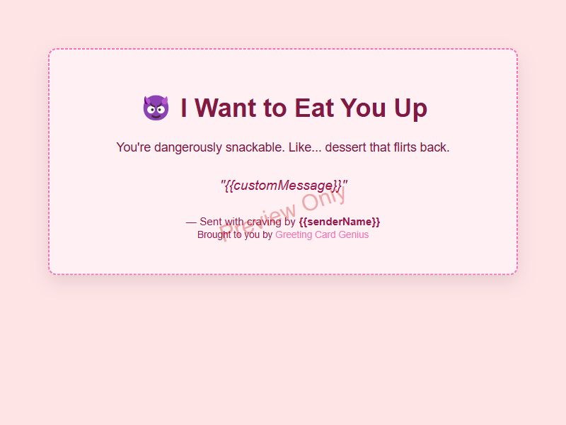 I Want to Eat You Up Card Preview