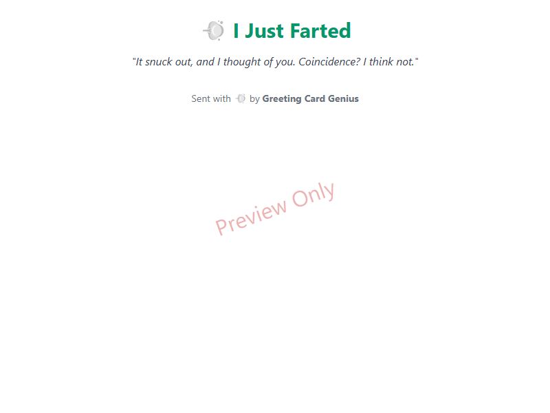 I Just Farted Card Preview