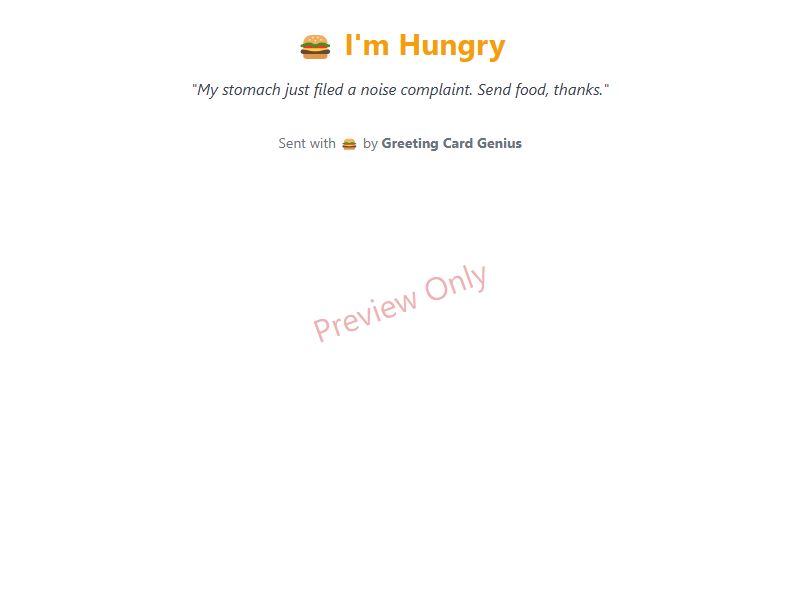 I'm Hungry Card Preview