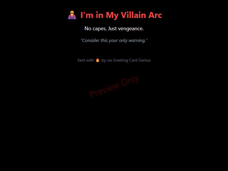 I'm in My Villain Arc Card Preview