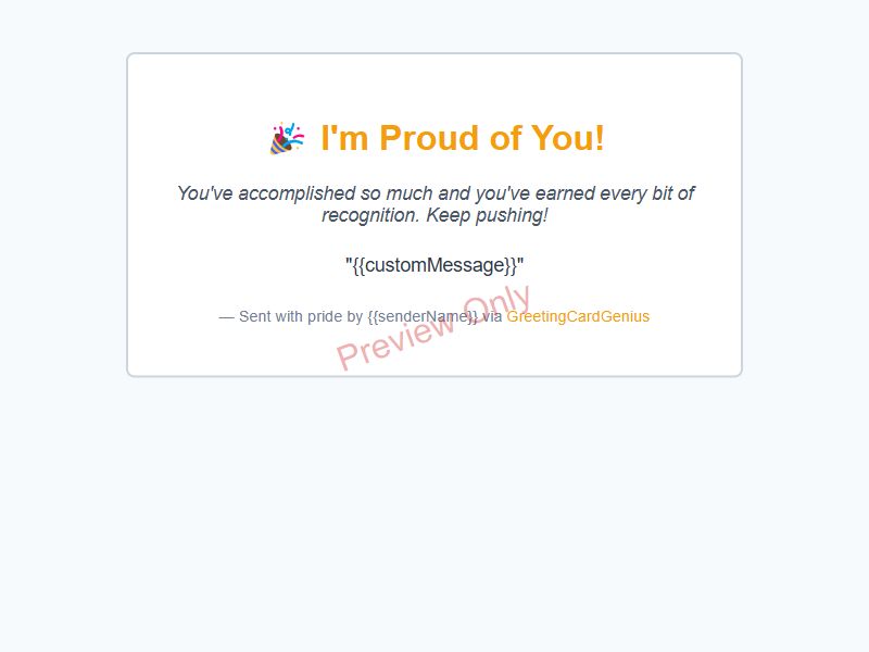 I'm Proud of You Card Preview