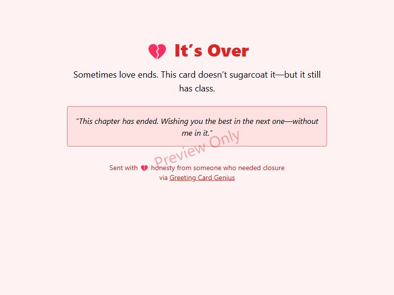It's Over Card Preview