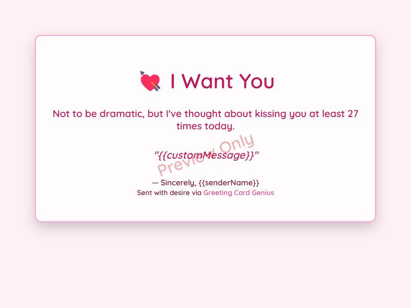 I Want You Card Preview