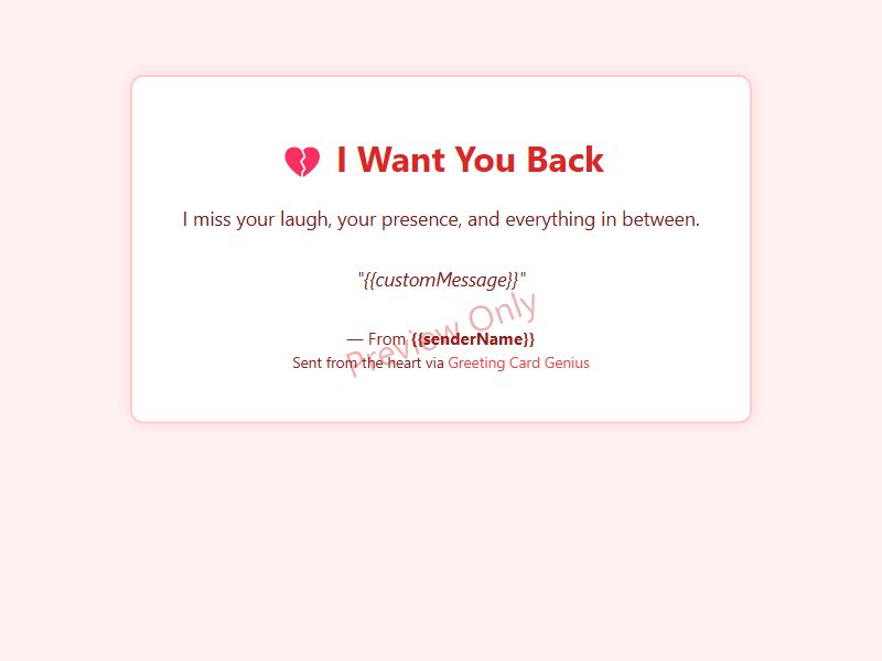 I Want You Back Preview