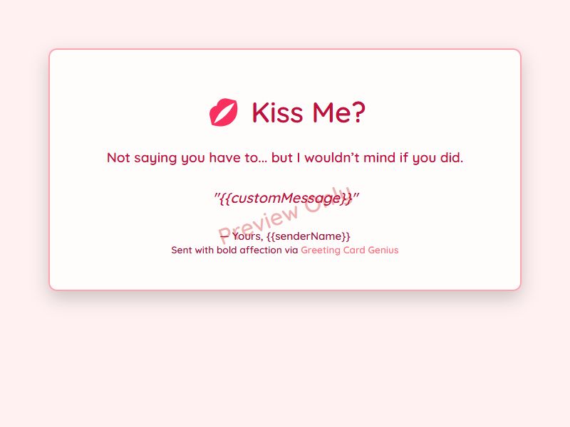 Kiss Me Card Preview