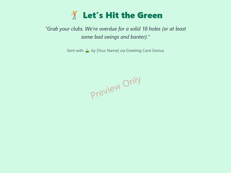 Let's Hit the Green Card Preview