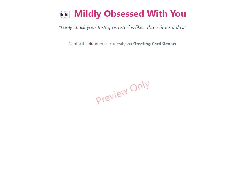Mildly Obsessed Card Preview