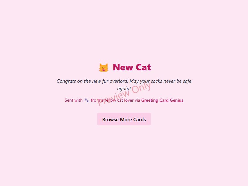 New Cat Card Preview