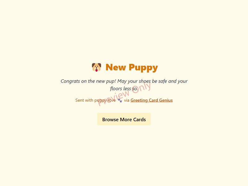 New Puppy Card Preview