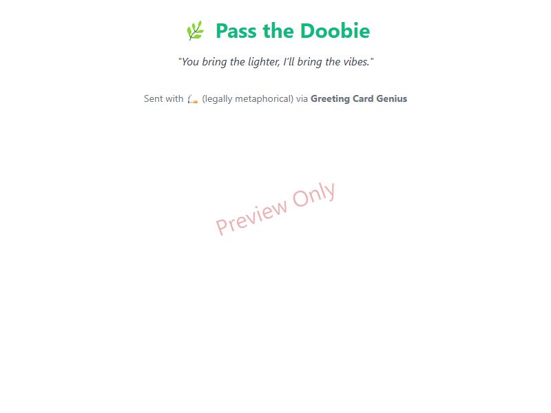 Pass the Doobie Card Preview