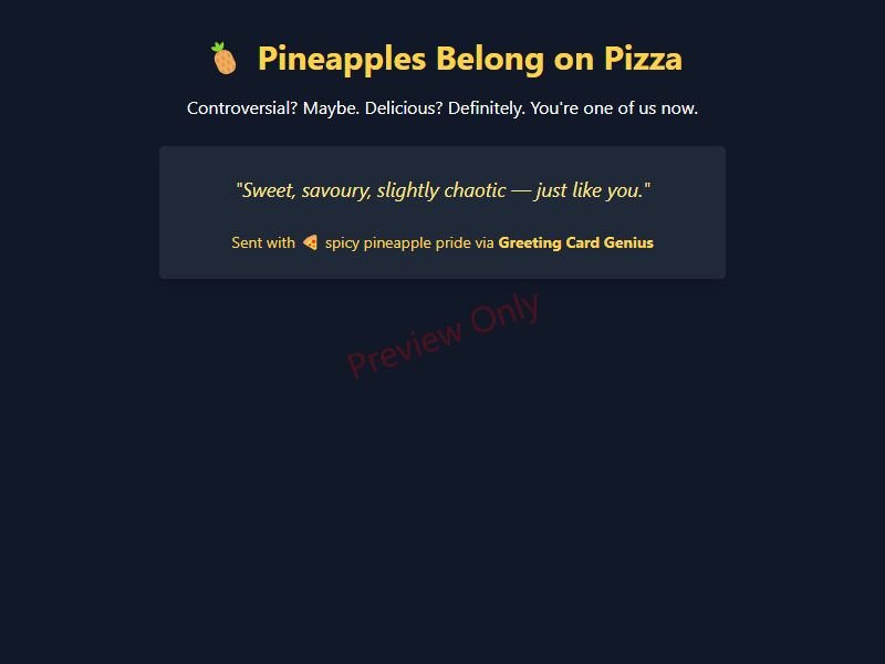 Pineapple Pizza Card