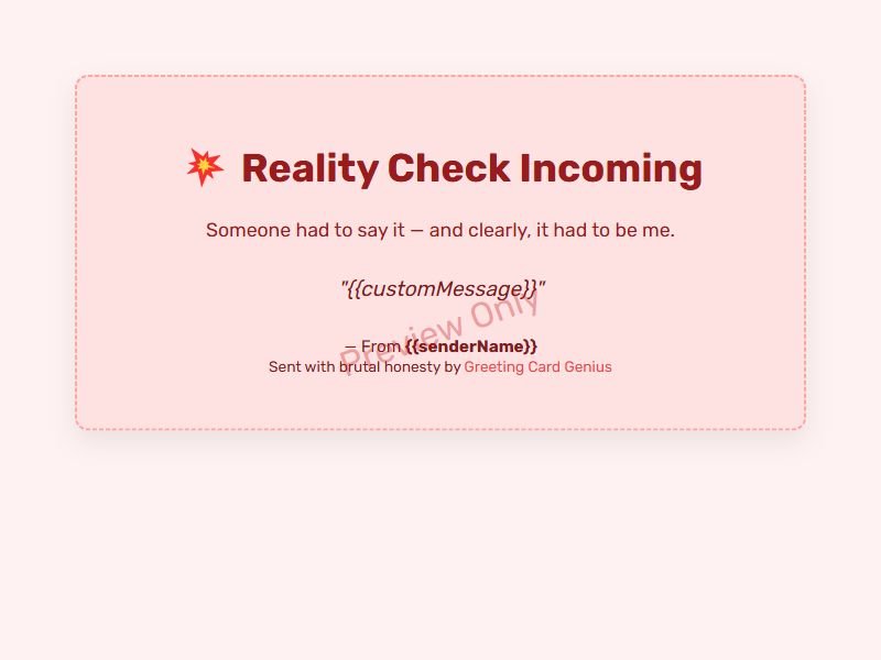 Reality Check Card Preview