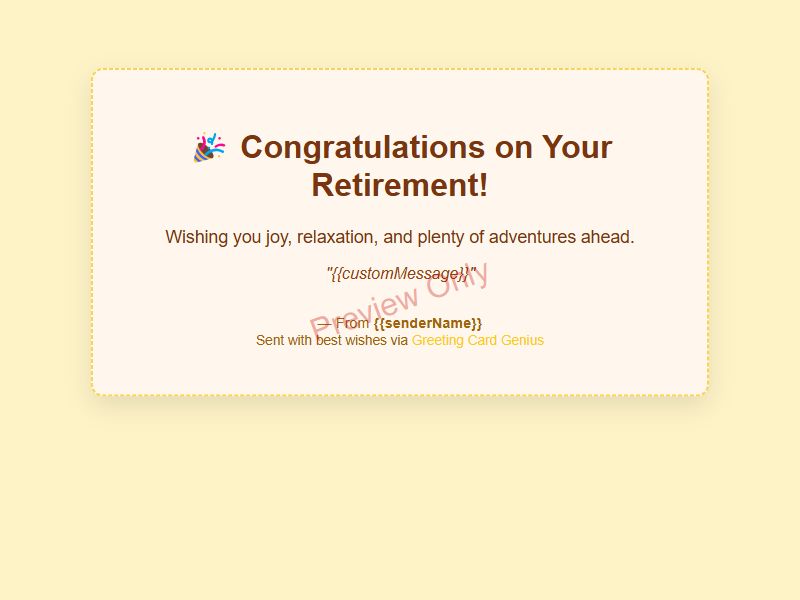 Retirement Card Preview