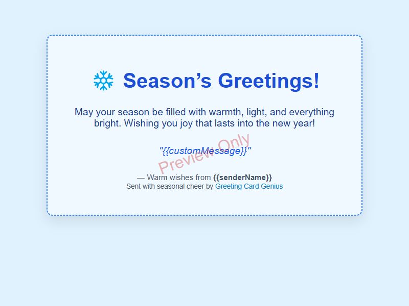 Season’s Greetings Card Preview