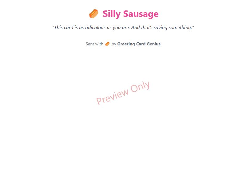 Silly Sausage Card Preview