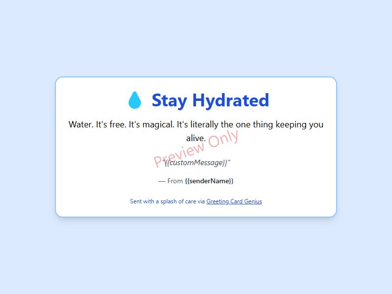 Stay Hydrated Card Preview