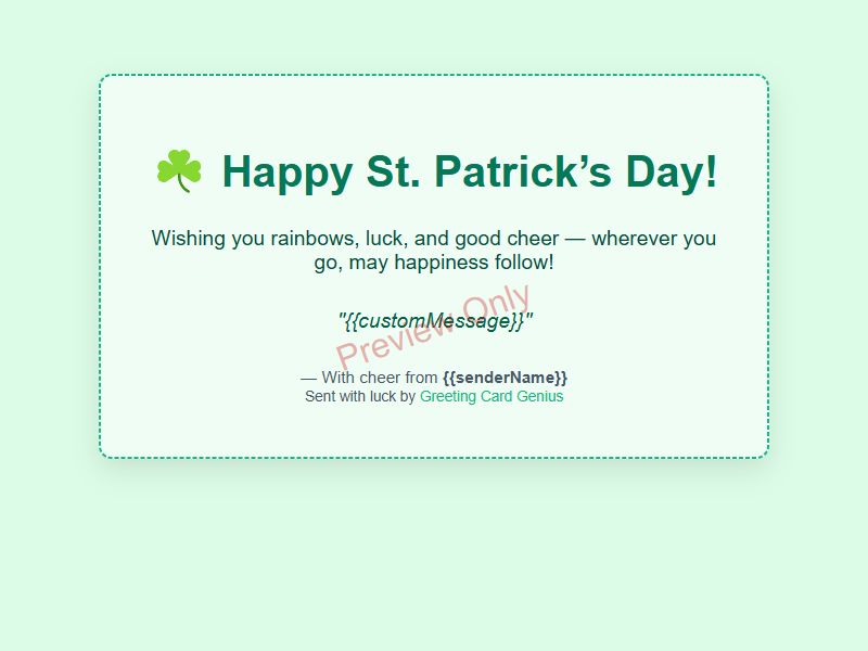 St. Patrick's Day Card Preview