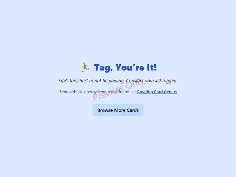 Tag You're It Card Preview