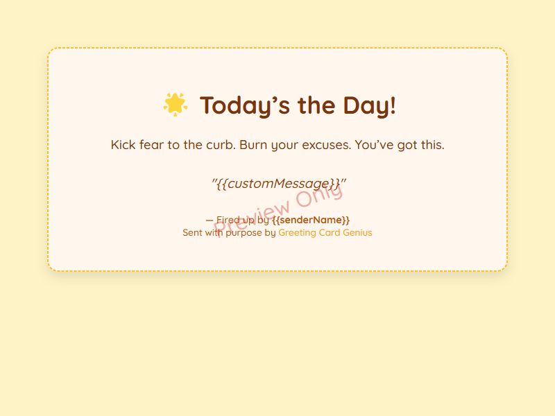 Today’s the Day Card Preview