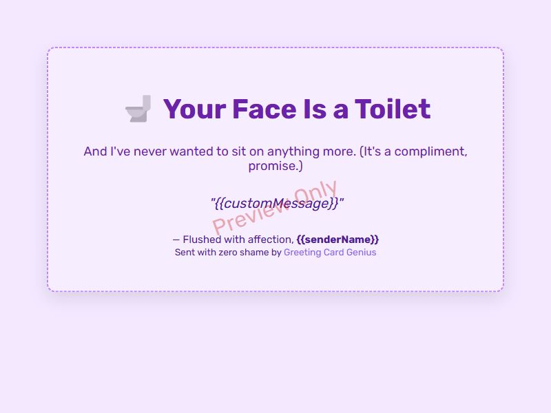 Toilet Face Card Preview