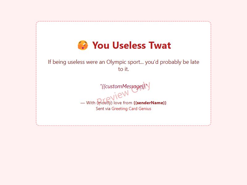 Useless Twat Card Preview