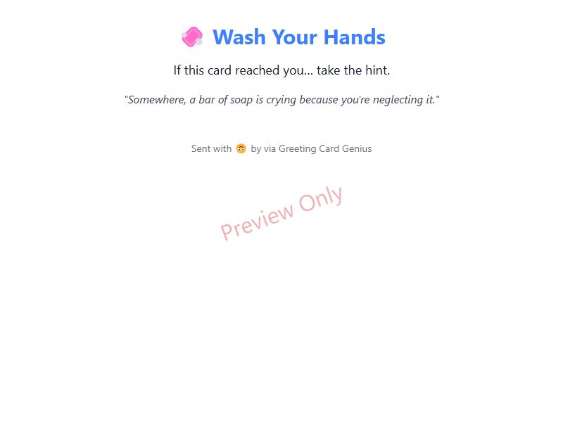 Wash Your Hands Card Preview