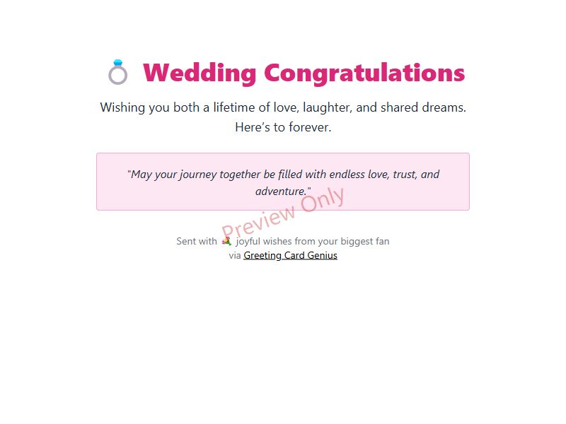 Wedding Congratulations Card Preview