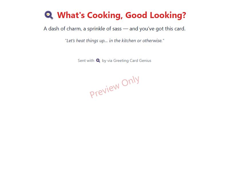 What's Cooking Card Preview