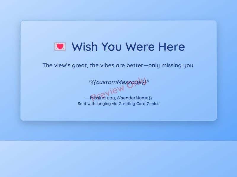 Wish You Were Here Card Preview