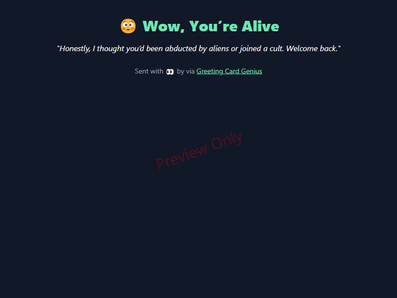Wow You're Alive Card Preview