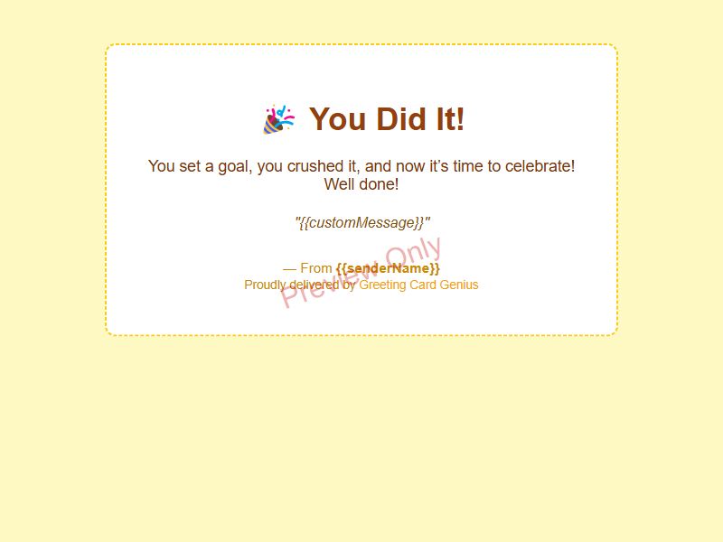 You Did It Card Preview