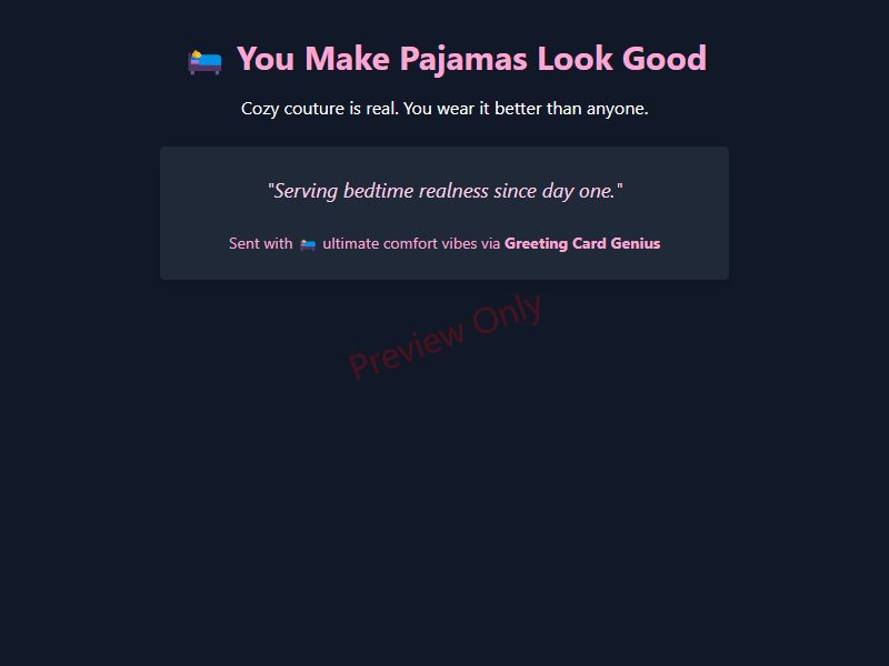 Pajamas Card